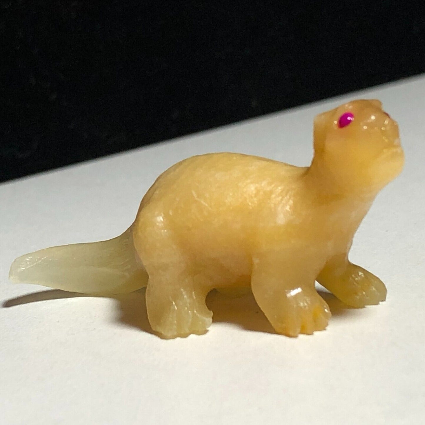 Unusual Calcite River Otter, 25mm Tall, 13g (Yellow, Orange, White)
