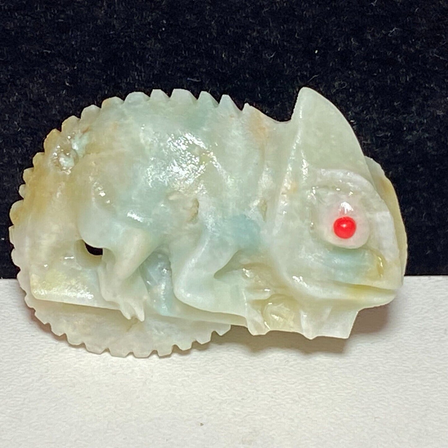 Unusual Amazonite Chameleon, 29mm Tall, 14g (Blue, Green, Cream)