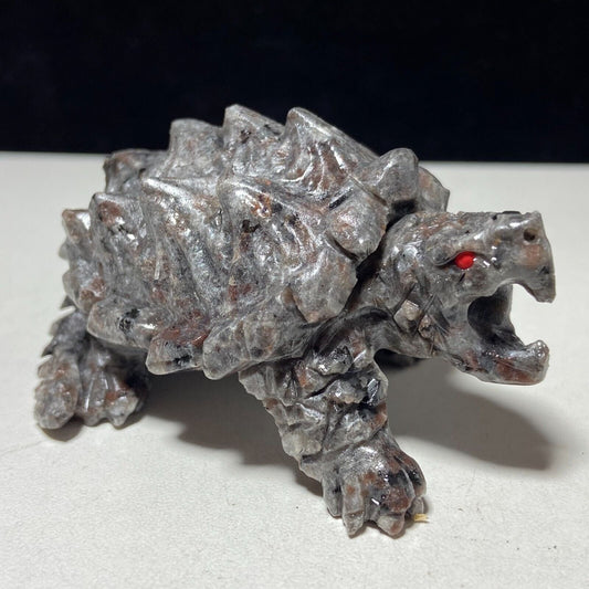 Stunning Yooperlite Snapping Turtle, 42mm Tall, 96g (Gray, Black)