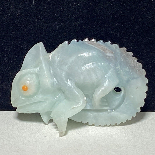 Stunning Amazonite Chameleon, 24mm Tall, 11g (Blue, Gray, Yellow)