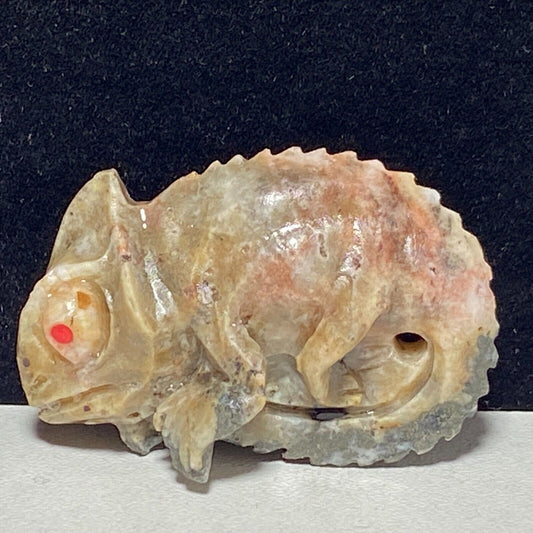 Stunning Amazonite Chameleon with Pyrite, Geodic Quartz Crystals, 24mm Tall, 11g (Brown, Red, Gray)