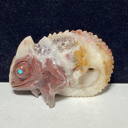 Stunning Amazonite Chameleon with Pyrite, Geodic Quartz Crystals, 24mm Tall, 11g (Cream, Red, Brown)
