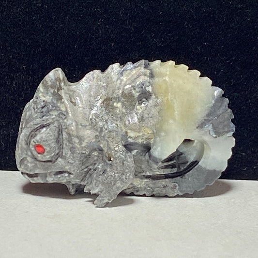 Stunning Amazonite Chameleon with Pyrite, Geodic Quartz Crystals, 24mm Tall, 11g (Gray, Cream, White)