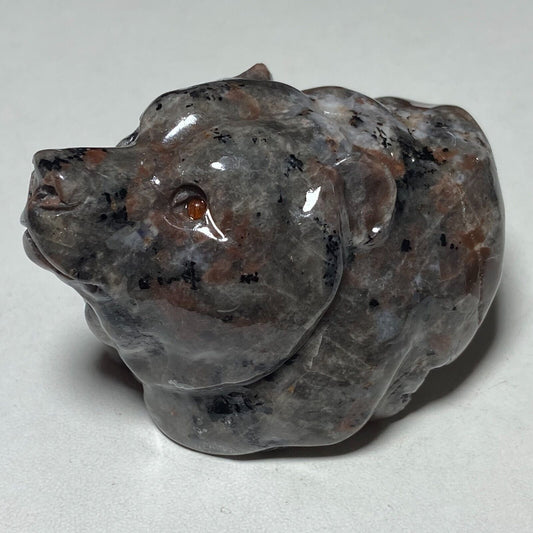 Rare Yooperlite Bear, 49mm Tall, 148g (Gray, Brown, Black)