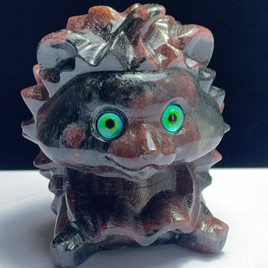 Stone Hedgehog, 52mm Tall, 210g (Black, Brown, Red)