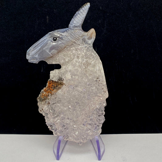 Stone Unicorn, 124mm Tall, 148g (Clear, White, Gray)