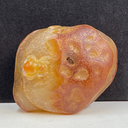 Amethyst Spider, 36mm Tall, 236g (Orange, Cream, Yellow)