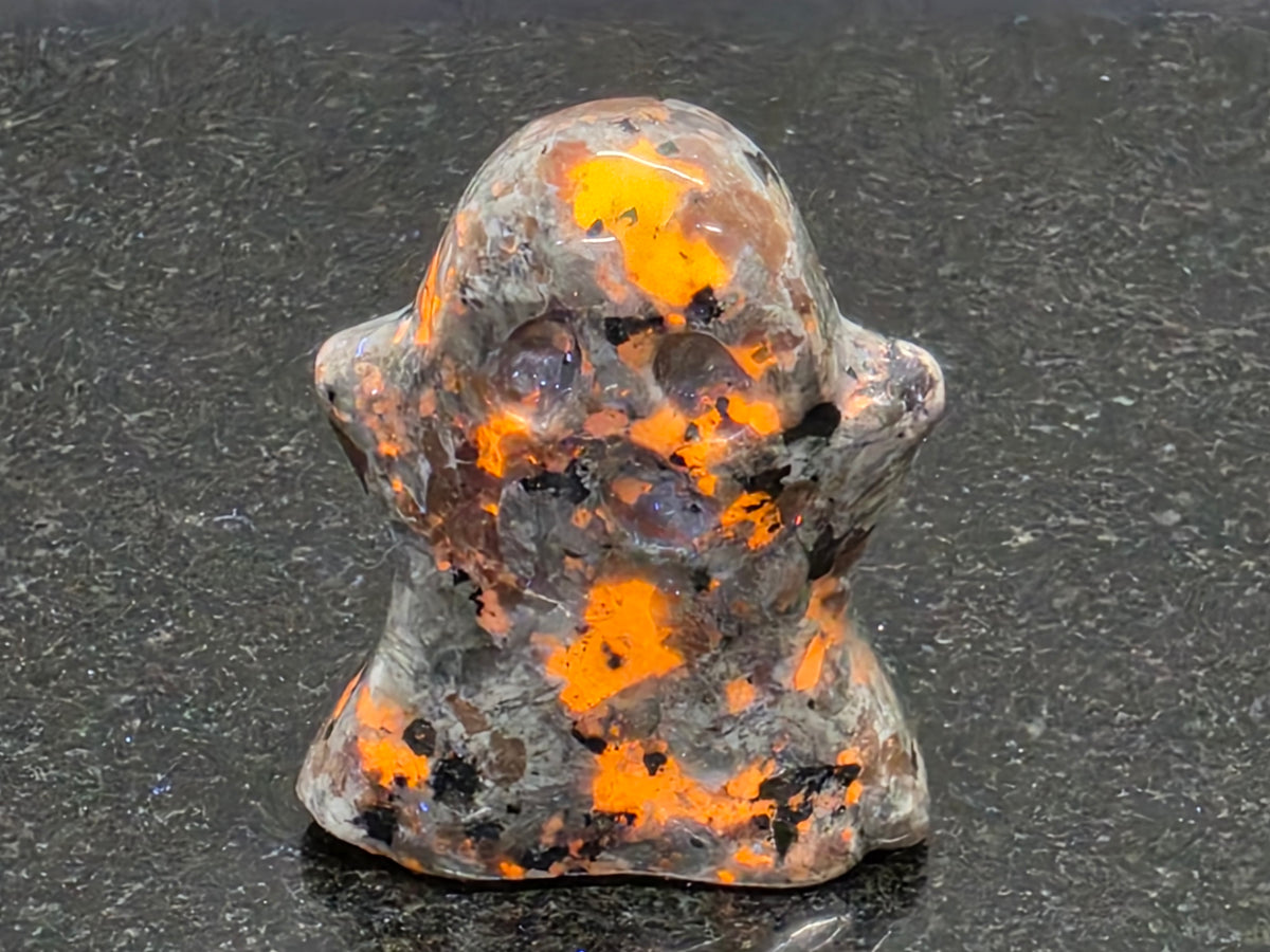Unusual Yooperlite Ghost, 46mm Tall, 49g (Orange, Gray)