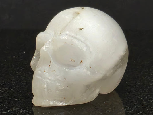Stunning Ulexite Skull with Solid Crystals, 36mm Tall, 73g (White)